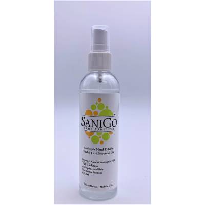 SaniGo - Industrial Grade Hand Sanitizer - Liquid - 4oz w/ Pump Sprayer, Case of 8 