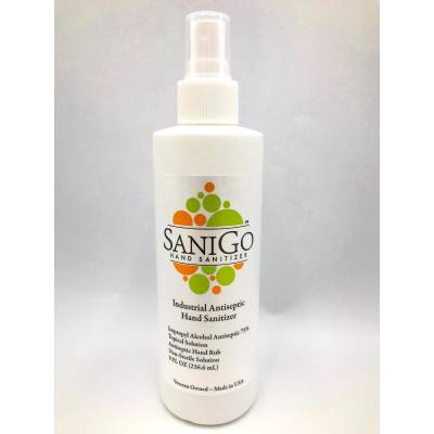 SaniGo - Industrial Grade Hand Sanitizer - Liquid - 8oz w/ Pump Sprayer, Case of 4 